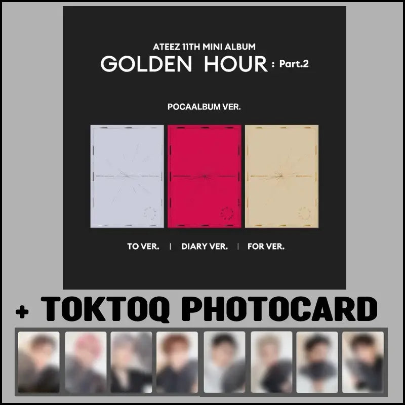 ATEEZ 11th Mini Album - GOLDEN HOUR : Part.2 (Poca Album) + TOKTOQ ATEEZ 11th Mini Album - GOLDEN HOUR : Part.2 (Poca Album) + TOKTOQ