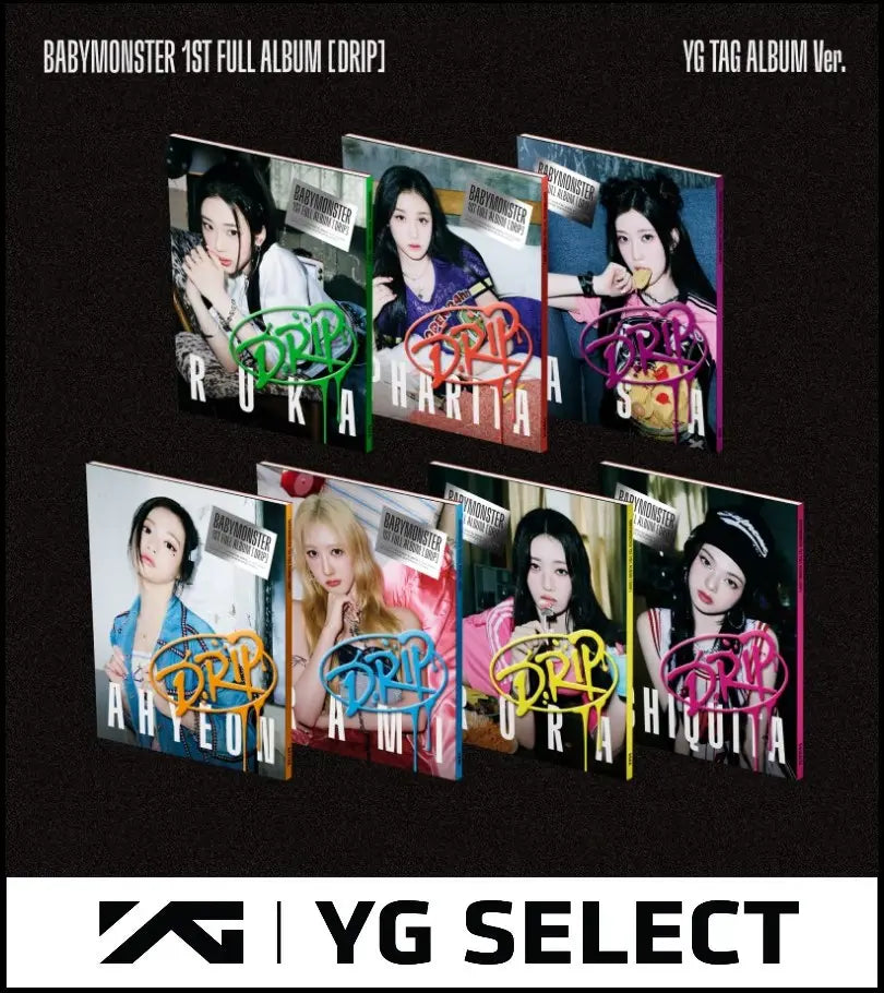 BABYMONSTER 1st Full Album - DRIP (YG Tag Album Ver.) + YG Select BABYMONSTER 1st Full Album - DRIP (YG Tag Album Ver.) + YG Select