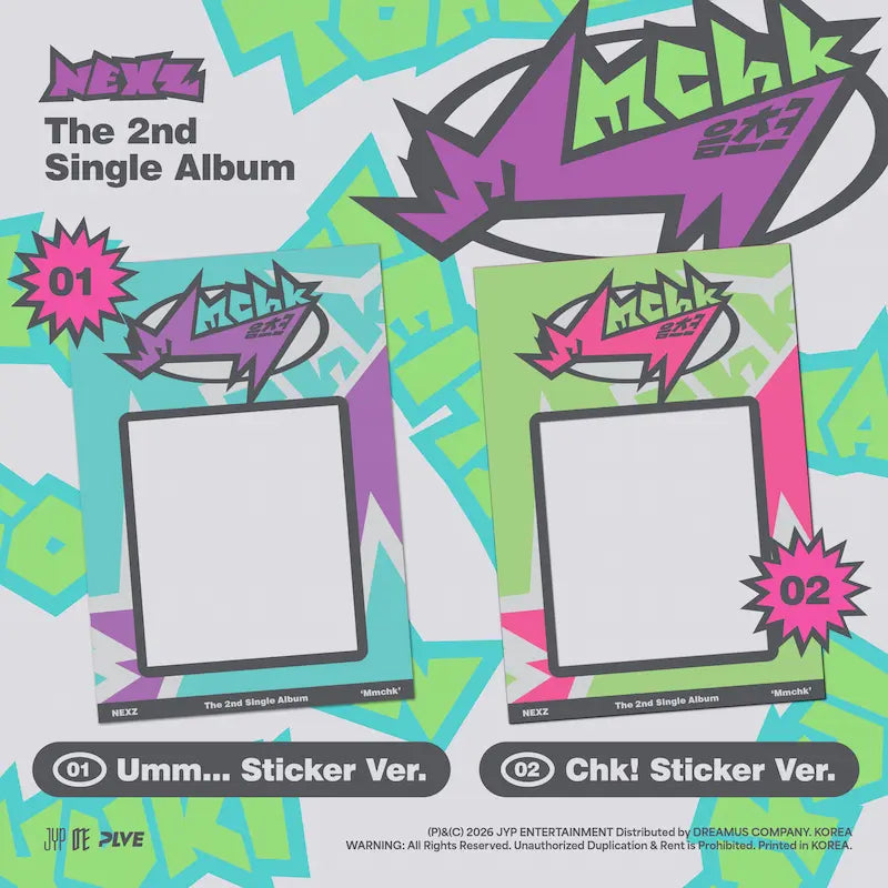 NEXZ アルバム　2形態　×20 未開封　Sticker Ver Mmchk NEXZ 2nd Single Album - Mmchk (Sticker Ver.) – Choice Music LA