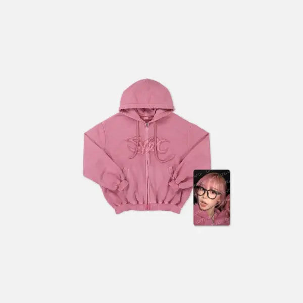 aespa SYNK PARALLEL LINE ENCORE Official Merchandise - Pink Hoodie Zip-Up Set
