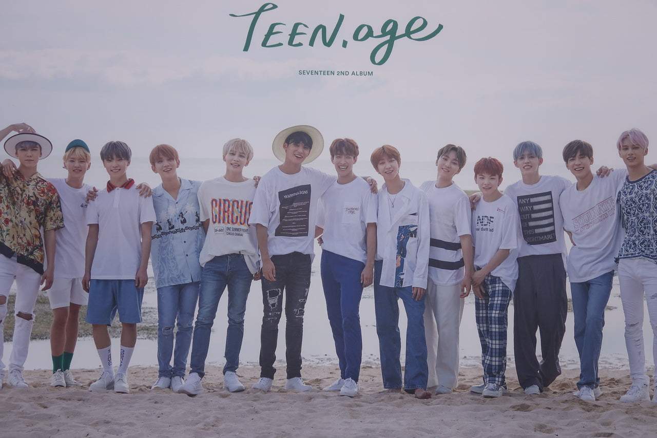 Seventeen 2nd Album Teenage Official Poster - Photo Concept Green