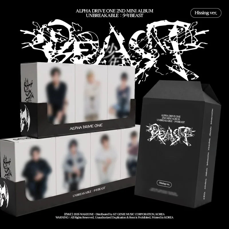 [Pre-Order] ALPHA DRIVE ONE 2nd Mini Album - UNBREAKABLE : 少年 BEAST (Hissing Ver.) + APPLEMUSIC Photocard