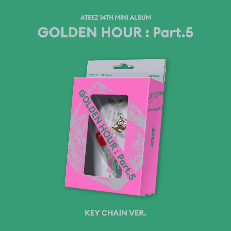 [Pre-Order] ATEEZ 14th Mini Album - GOLDEN HOUR : Part 5 (Key Chain Ver.) + WITHMUU Photocard