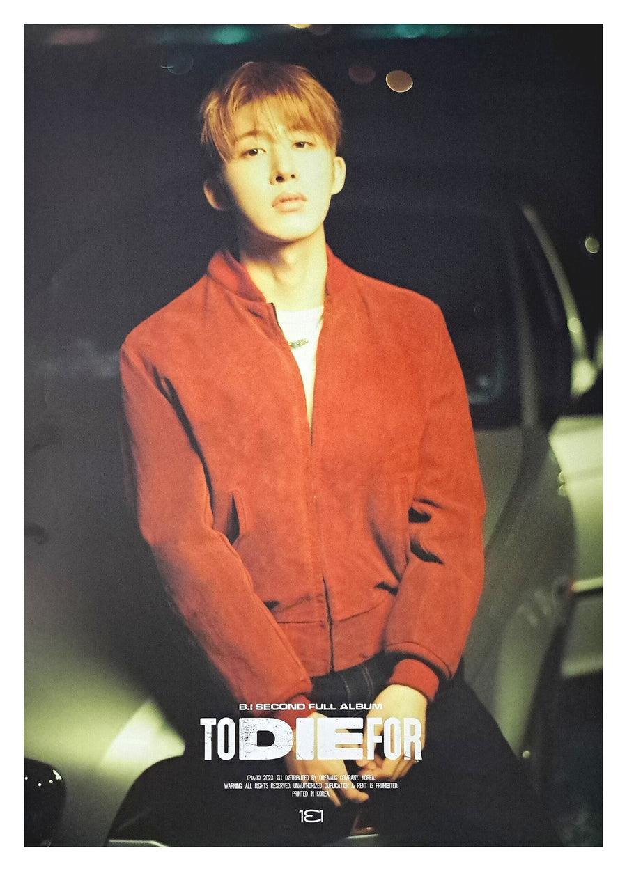 B.I 2nd Album TO DIE FOR Official Poster - Photo Concept Dare to Love