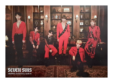 Drippin 3rd Single Album Seven Sins Official Poster - Photo Concept Red