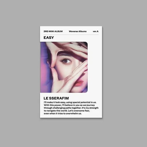 LE SSERAFIM Easy 3rd Mini Album Weverse Album (SET) - 2 Versioni - Cards E QR PhotoCard