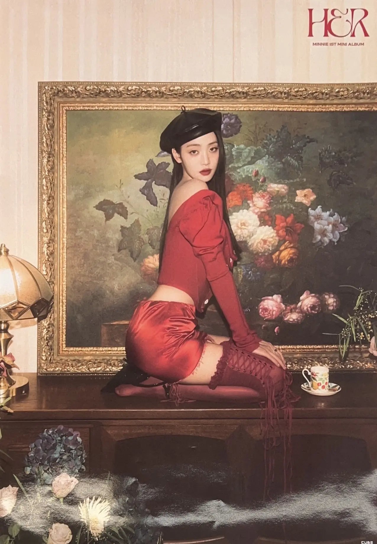 Minnie 1st Mini Album HER (2035C (Red)) Official Poster - Photo Concep – Choice Music LA