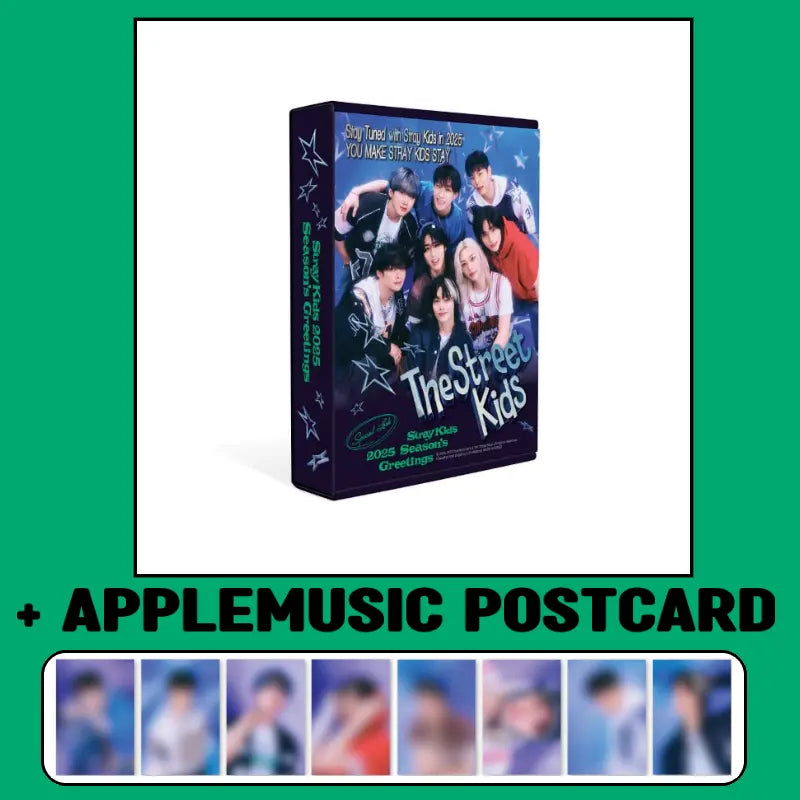 Stray Kids 2025 Season&#39;s Greetings + Photocard Set &amp; APPLEMUSIC Postcard Set