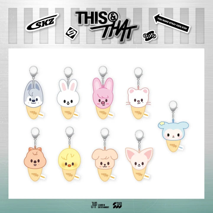 [Pre-Order] Stray Kids THIS &amp; THAT Official Merchandise - Plush Keyring (Ice Cream Ver.)