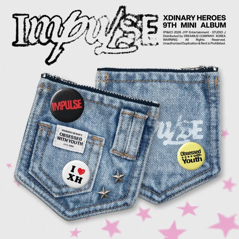 [Pre-Order] Xdinary Heroes 9th Mini Album - IMPULSE (Denim Pouch Ver.) + APPLEMUSIC Photocard