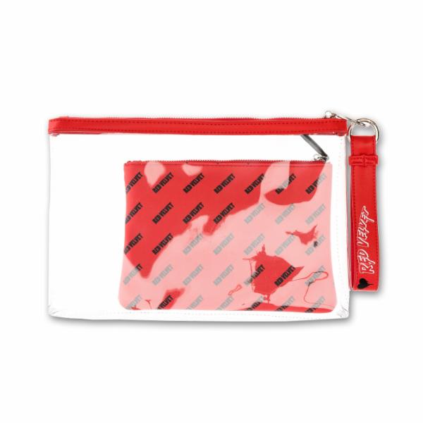 Red Velvet &quot;Bad Boy&quot; Clutch with Make Up Bag &amp; Keychain