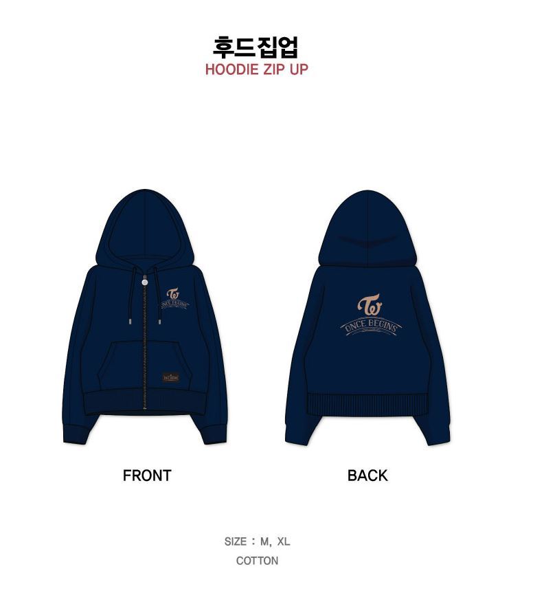 트와이스 TWICE FAN MEETING ONCE BEGINS OFFICIAL GOODS HOODIE HOOD ZIP-UP