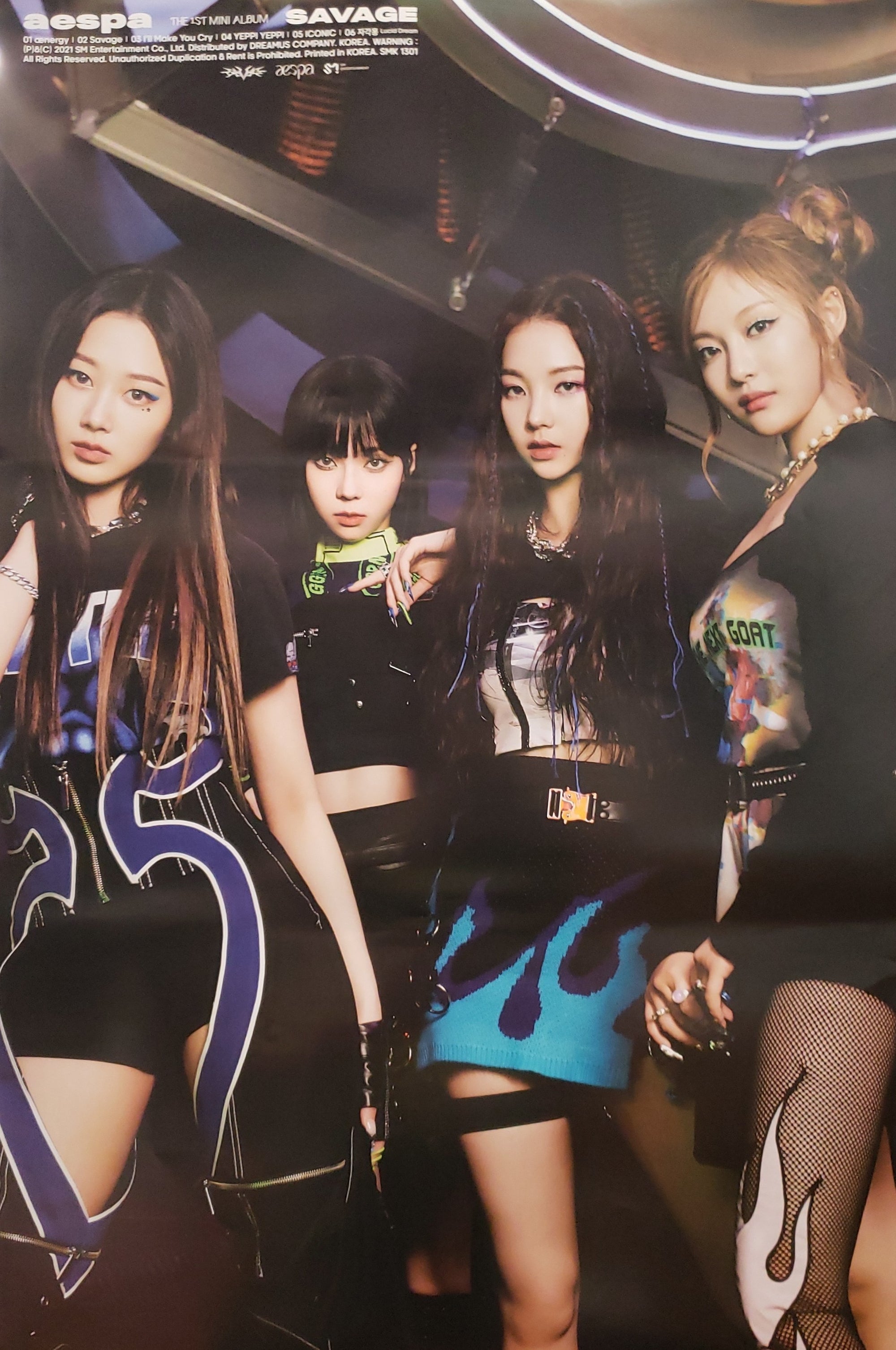 Aespa 1st Mini Album Savage (P.O.S Version) Official Poster - Photo Concept 1