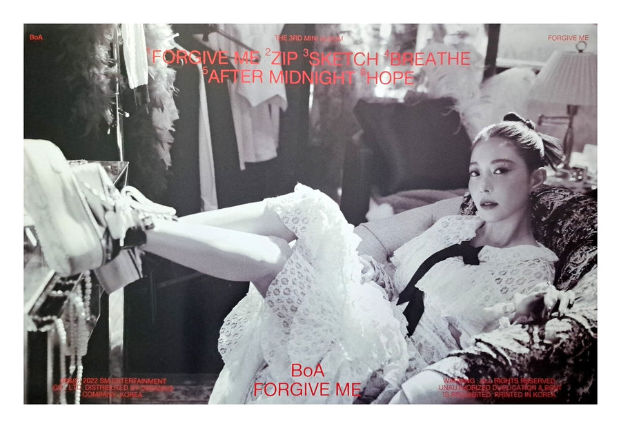 BoA Mini Album Vol. 3 Forgive Me (Digipack Ver.) Official Poster - Photo Concept 1
