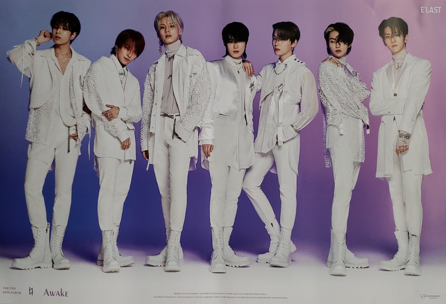E'LAST 2nd Mini Album Awake Official Poster - Photo Concept White