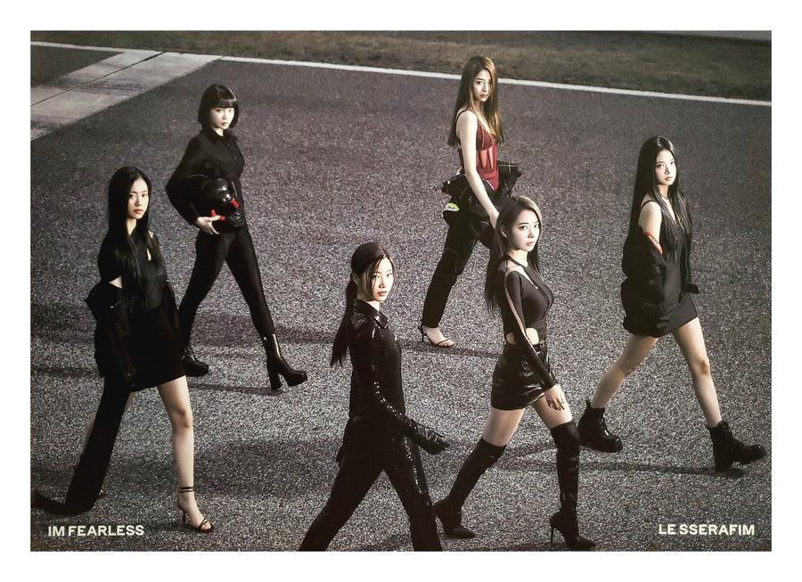 Le Sserafim 1st Mini Album Fearless Official Poster - Photo Concept Vol. 1 Black Petrol