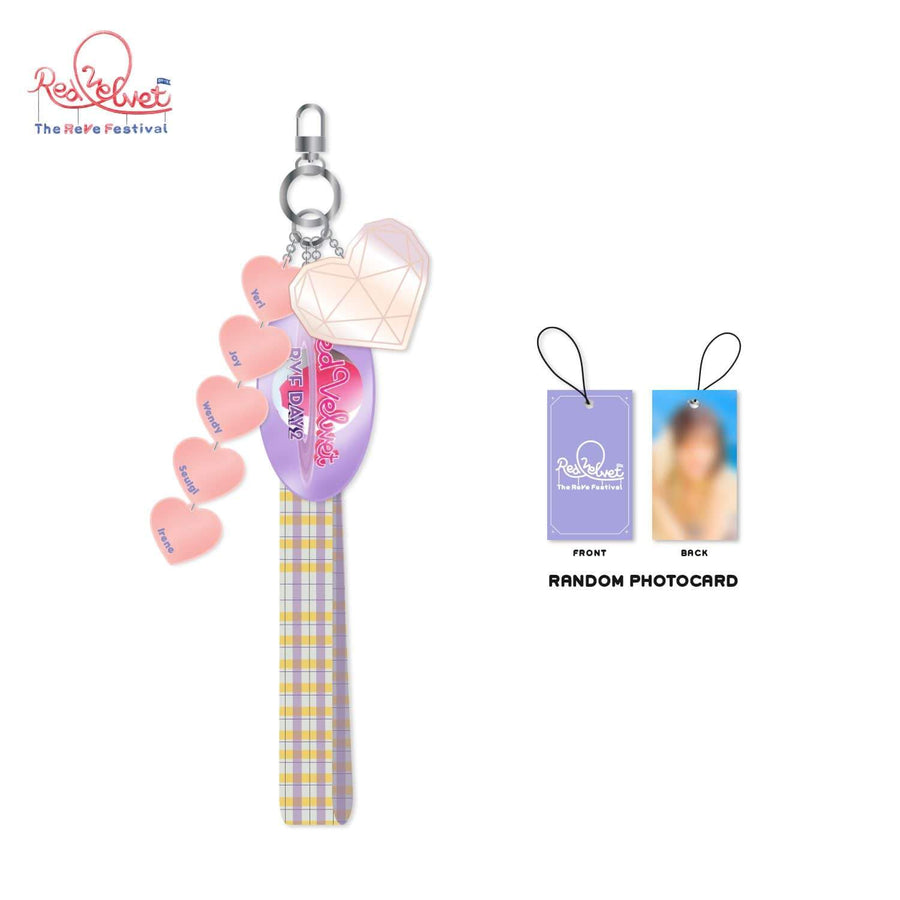 Red Velvet Day 2 Long Strap with Charm Keychain with Photo Tag