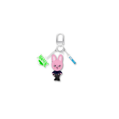 Stray Kids 2nd World Tour Maniac Official Merchandise - SKZOO Acrylic Keyring + 1 Official Photocard