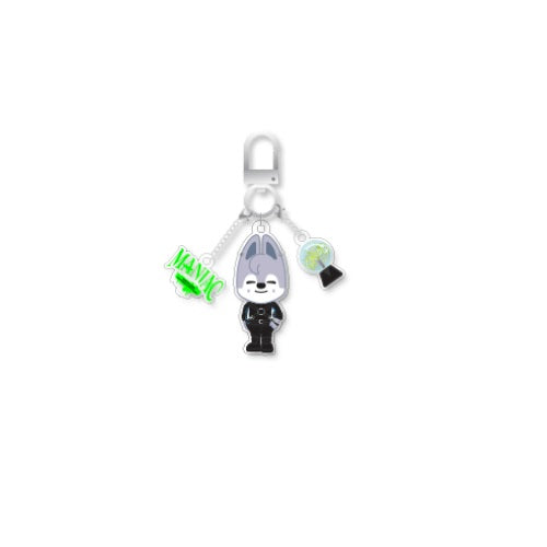 Stray Kids 2nd World Tour Maniac Official Merchandise - SKZOO Acrylic Keyring + 1 Official Photocard