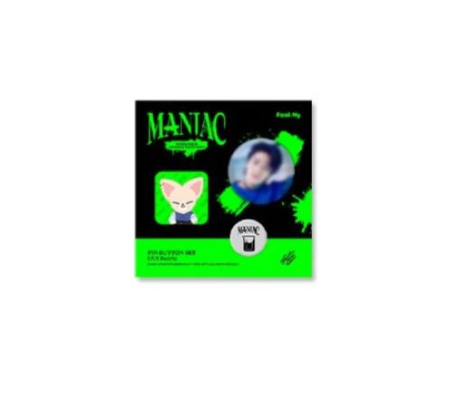 Stray Kids 2nd World Tour Maniac Official Merchandise - SKZOO Pin Button Set + 1 Official Photocard