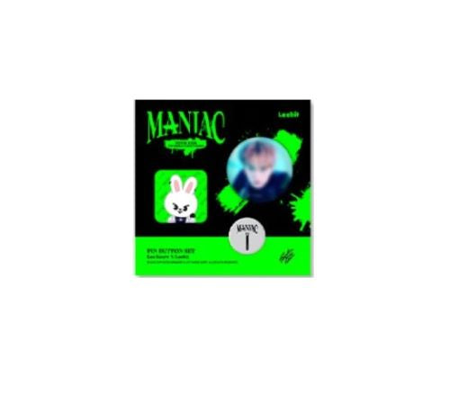 Stray Kids 2nd World Tour Maniac Official Merchandise - SKZOO Pin Button Set + 1 Official Photocard