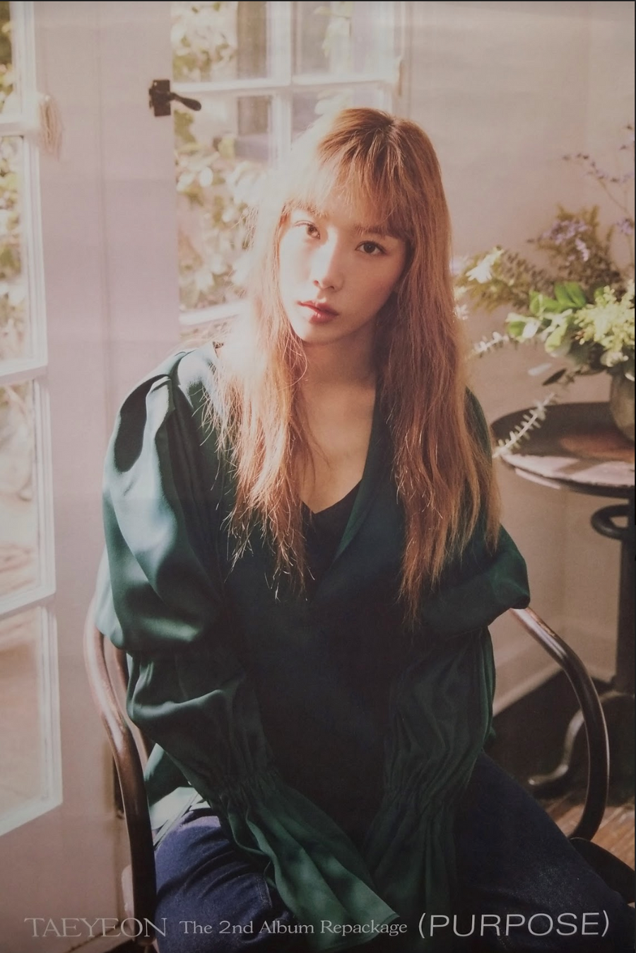 Taeyeon 2nd Repackage Album Purpose Official Poster - Photo Concept Beige