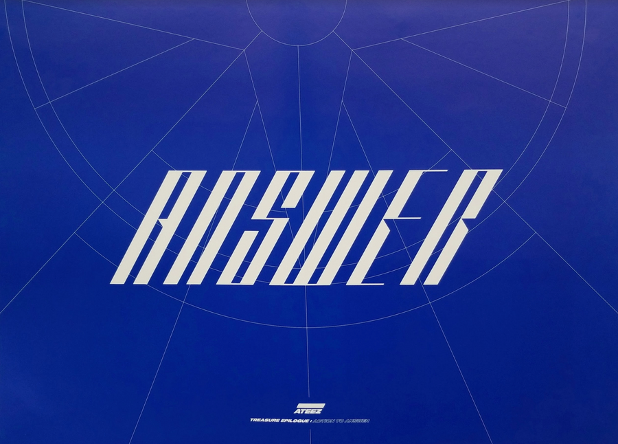 ATEEZ 4TH MINI ALBUM - TREASURE EPILOGUE : ACTION TO ANSWER Official Double Sided Poster - Photo Concept Z (Blue Version)