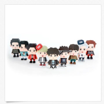 EXO Paper Toy 5TH Anniversary Package Photocard Sticker Official 9 Members Set
