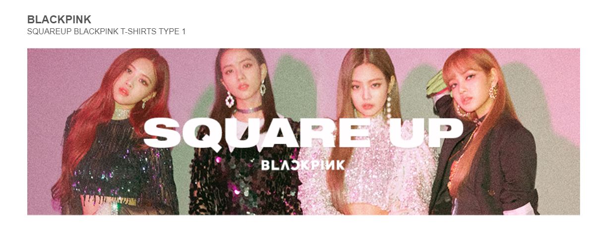 Blackpink YG Official Goods Square Up Blackpink T-Shirts Type 2 (White)